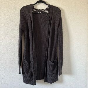 America Eagle Outfitters Women’s Knit Cardigan Small Brown Longline Witchy Fall